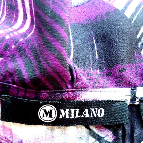 MILANO Women's Purple Blouse Stretch Size-XL - Picture 9 of 13
